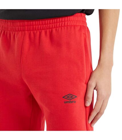 Mens fleece logo casual shorts vermillion Umbro