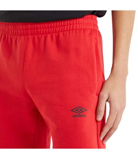 Mens fleece logo casual shorts vermillion Umbro