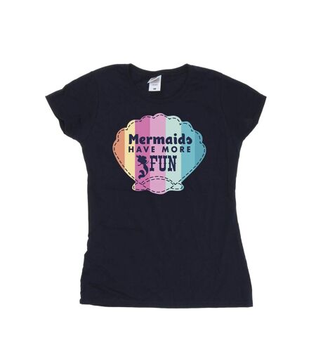 Disney T-shirt en coton amusant La petite sirène Femme/Femme (Bleu marine) - UTBI26355