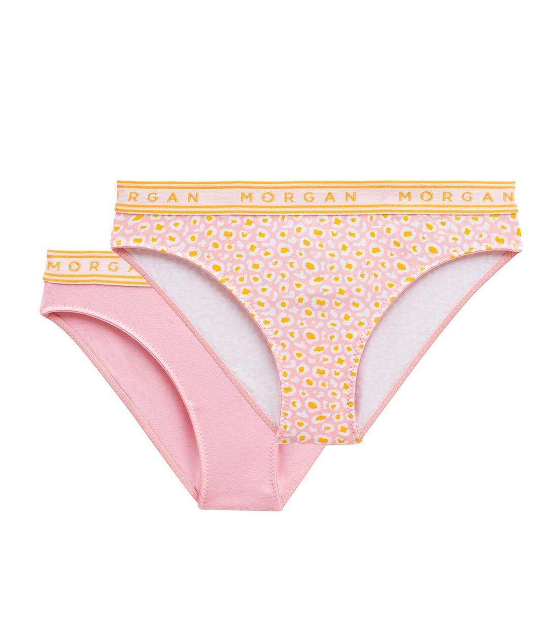 Lot de 2 slips en coton orange Ines-1