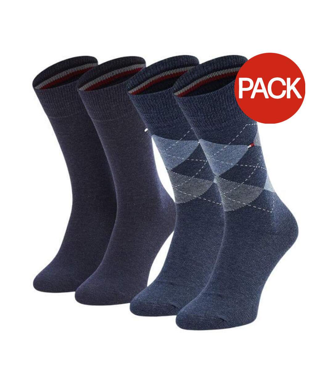 Chaussettes Motif/style Losange Homme Bleu Marine Foncé Tommy Hilfiger-1