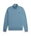 Unisex Adult Half Zip Tipped Sleeve Sweatshirt Blue Fred Perry-1