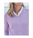 Womens/ladies Classic Lambswool V Neck Jumper Lilac WoolOvers-3