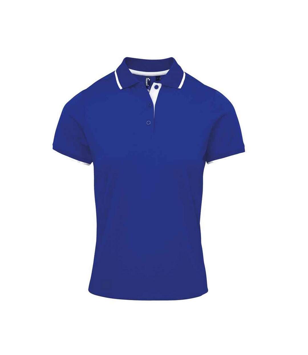 Polo Coolchecker Femme Bleu Roi Blanc Premier-1