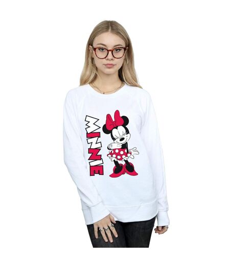 Disney Sweatshirt Giggling Minnie Mouse Femme/Ladies (Blanc) - UTBI27054