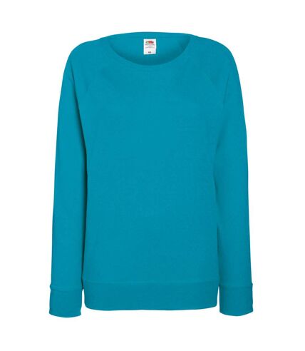 Fruit OF The Loom Ladies Fitted Lightweight Raglan Sweatshirt (240 GSM) (Azure Blue)