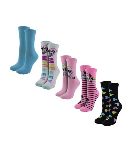Ladies 5 Pairs Minnie Mouse Socks | Cute Novelty Disney Mickey Mouse Socks