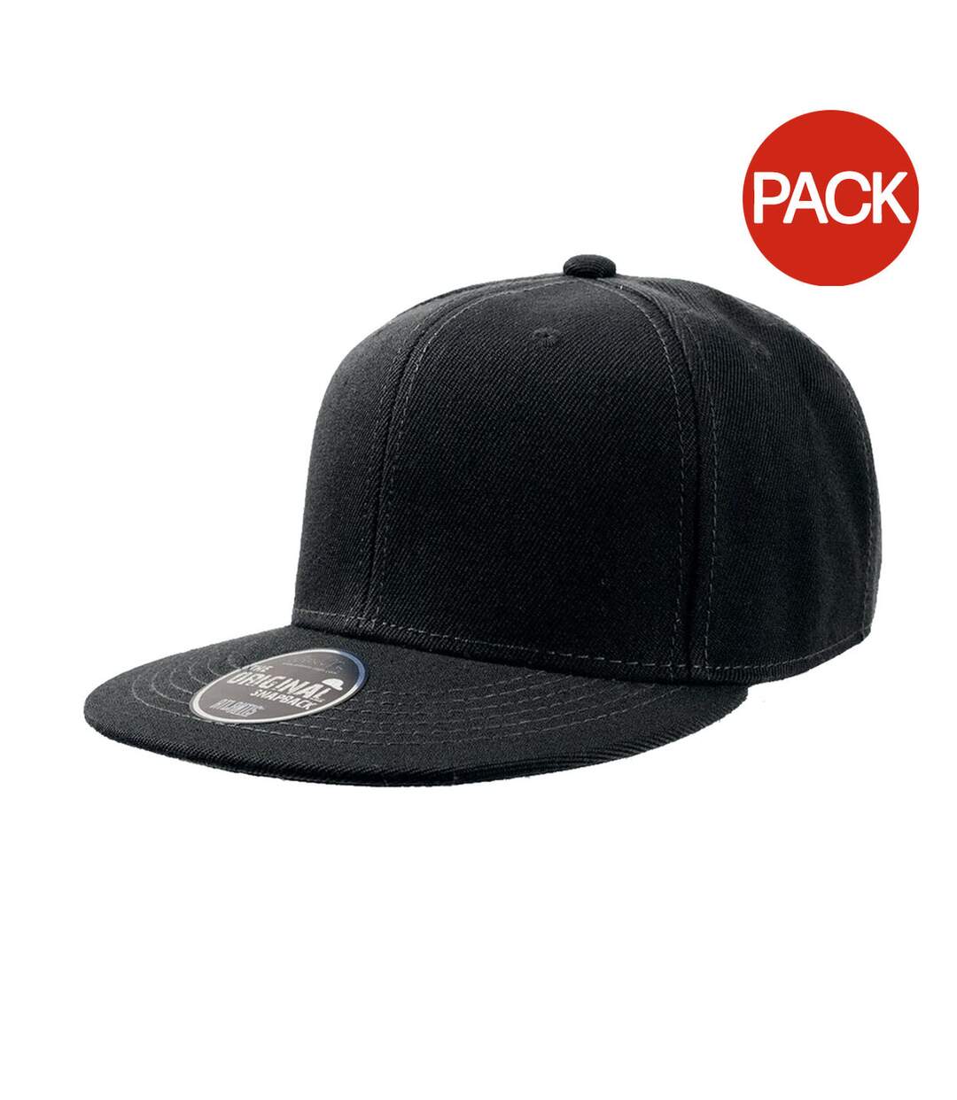 Lot de 2  casquettes avec visière plate adulte noir Atlantis-1