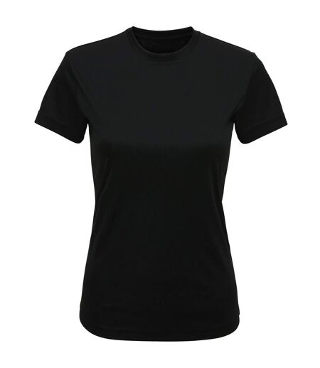 Womens/ladies recycled active t-shirt black TriDri