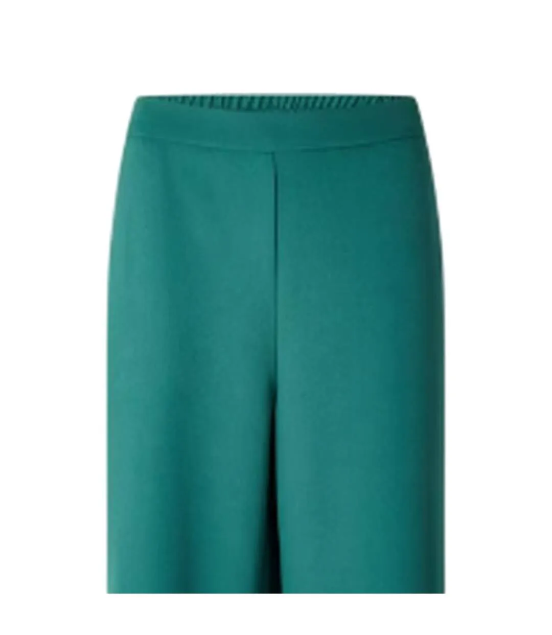Womens/ladies Elasticated Wide Leg Trousers Trek Green Pieces-3