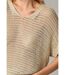 Pull ample en viscose tout en crochet lurex beige LUZIA-3