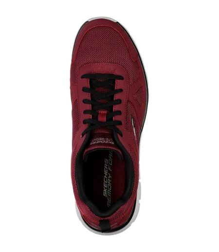 Skechers Mens Track Scloric Leather Sneakers (Burgundy/Black) - UTFS9463