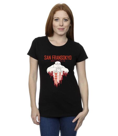 Disney - T-shirt BIG HERO BAYMAX SAN FRANSOKYO HEART - Femme (Noir) - UTBI13243