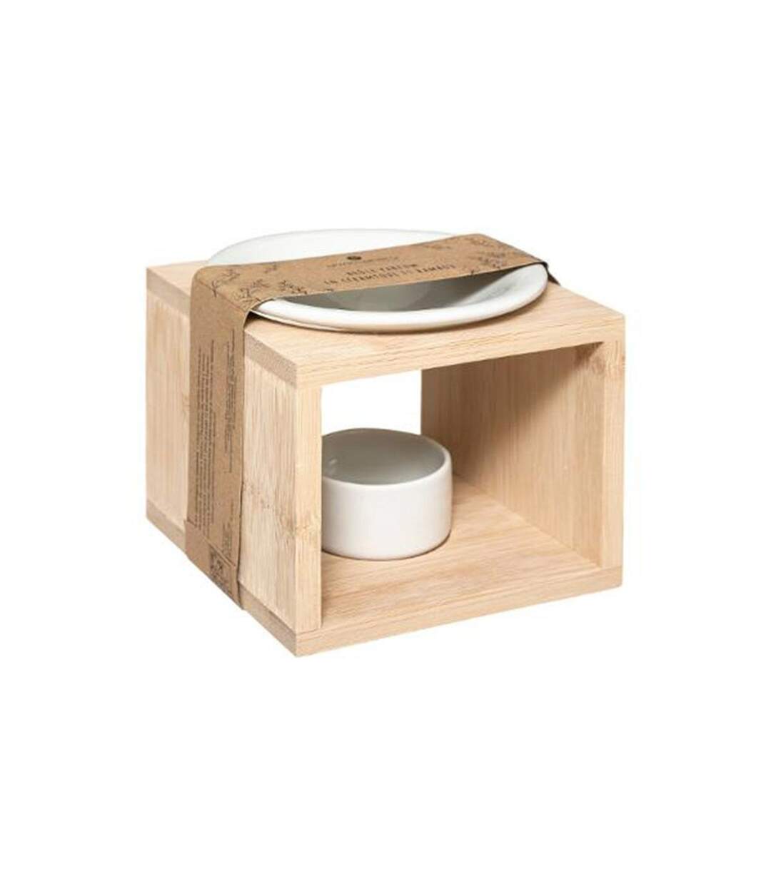 Brûle-Parfum en Céramique Bambou 11cm Naturel-2