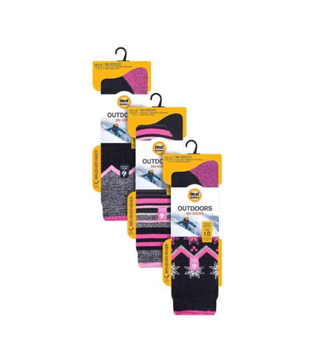 3 Pair Multipack Ultra Lightweight Womens Thermal Ski Socks