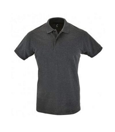 SOLS Mens Perfect Pique Short Sleeve Polo Shirt (Charcoal Marl)