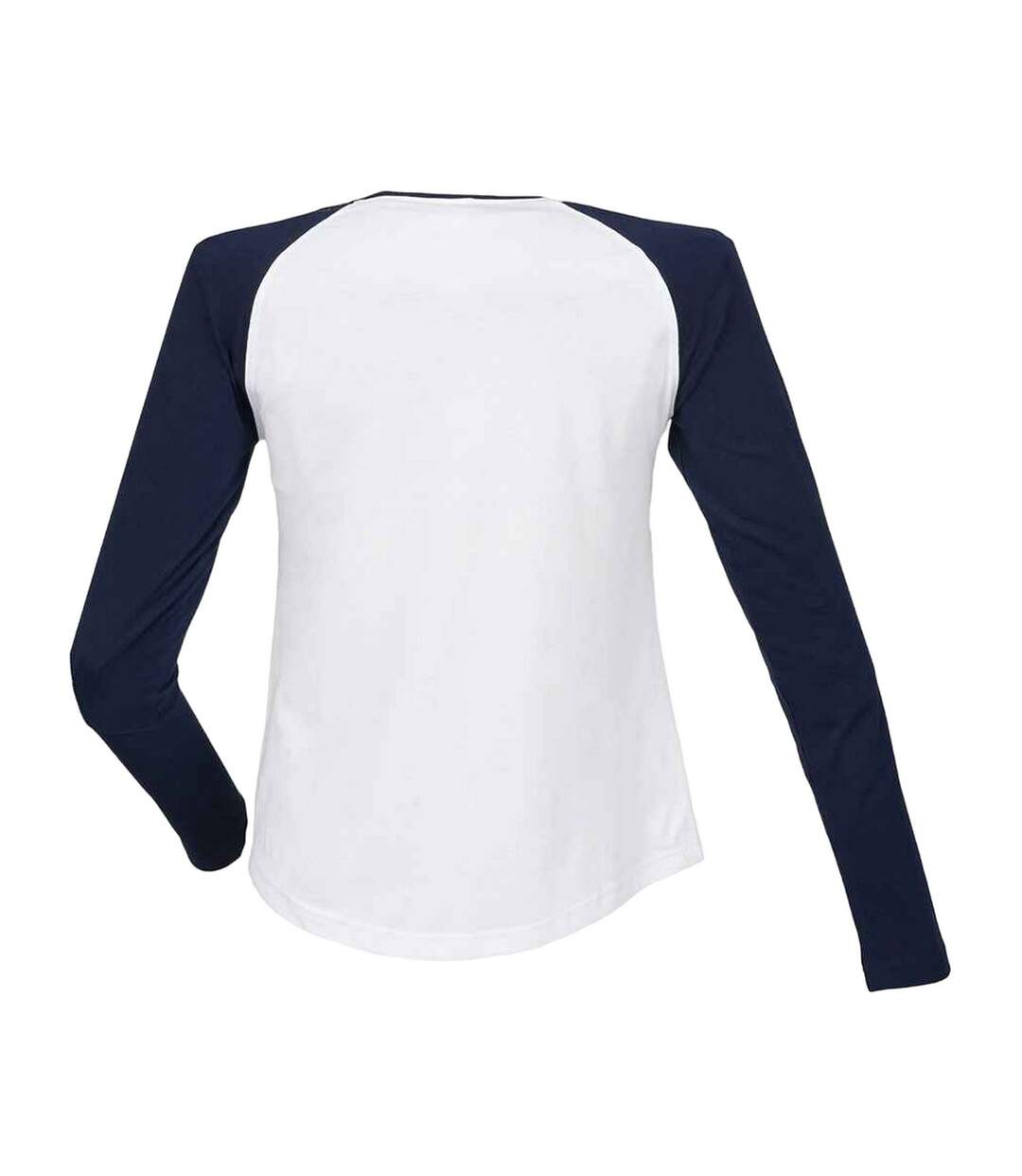 T-shirt femme blanc / bleu marine oxford Skinni Fit-2