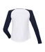 T-shirt femme blanc / bleu marine oxford Skinni Fit-2