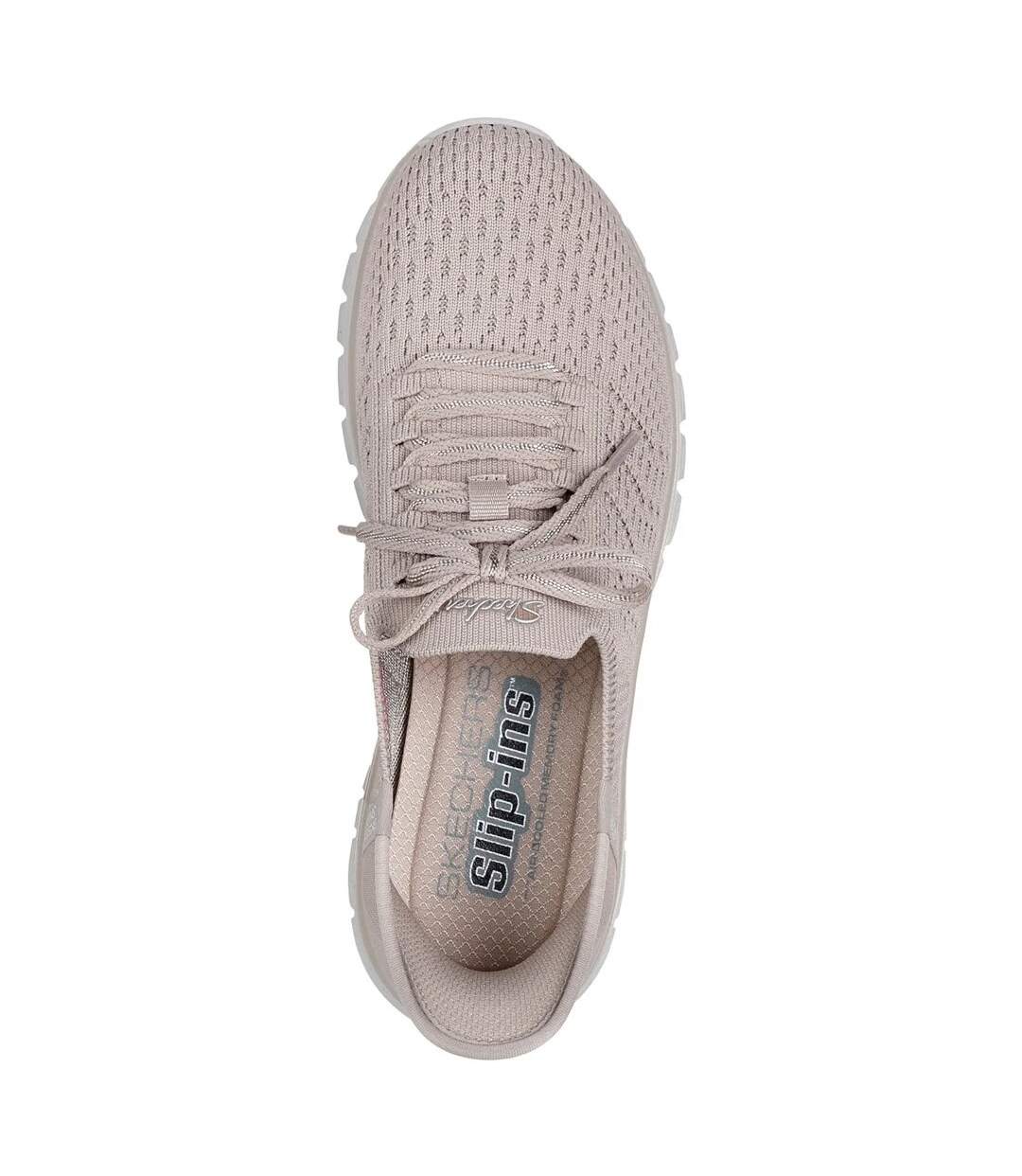 Womens/ladies First Blush Slip-in Trainers Taupe Skechers-4