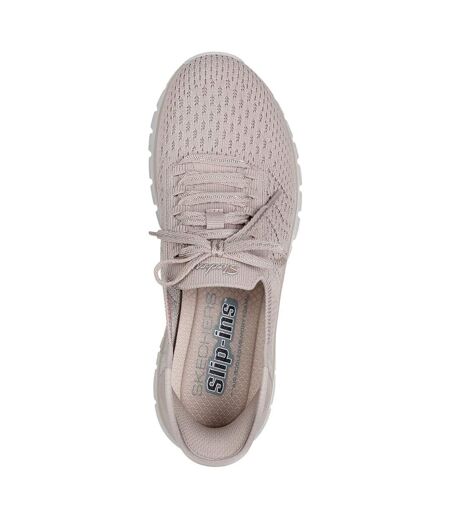 Womens/ladies First Blush Slip-in Trainers Taupe Skechers
