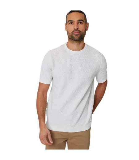 T-shirt Motif/style Texturé Homme Écru Threadbare