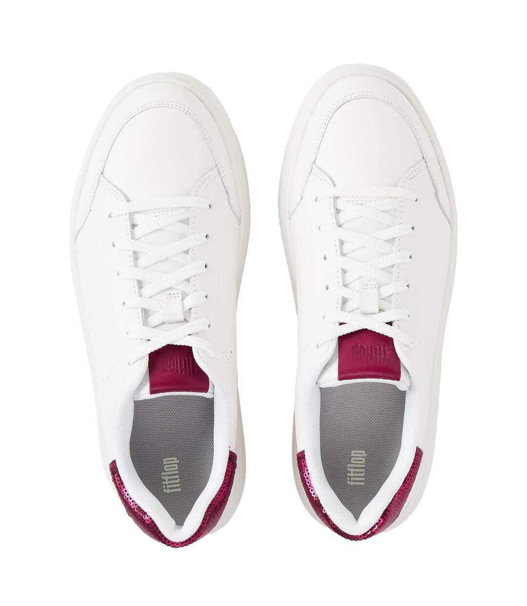 Womens/ladies Sequin Flatform Trainers White Ruby FitFlop-3