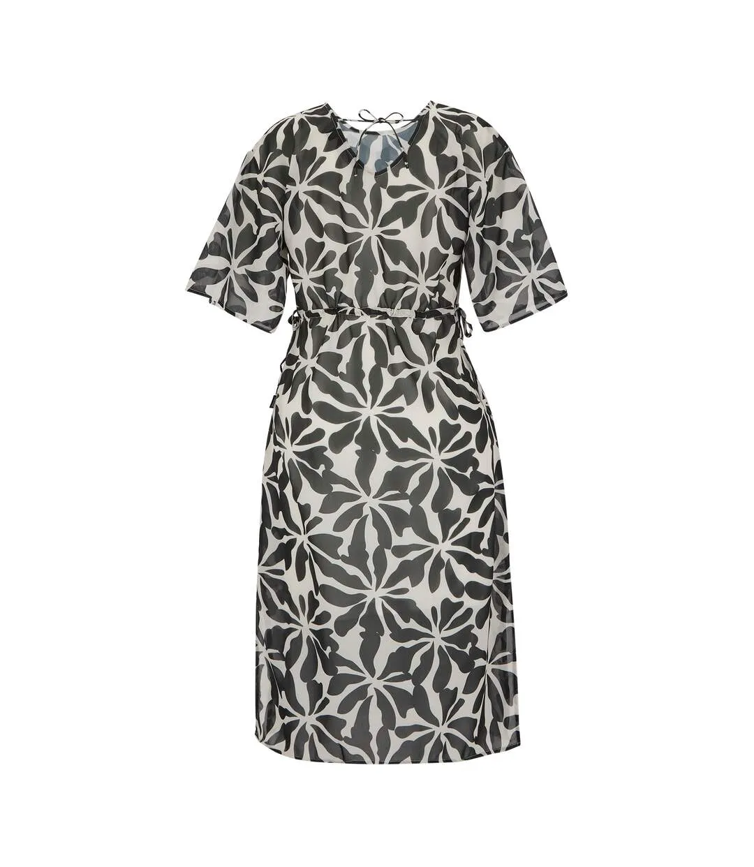 Caftan Motif/style Floral Abstrait Avorno Femme Noir Blanc Regatta-3