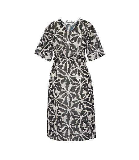 Caftan Motif/style Floral Abstrait Avorno Femme Noir Blanc Regatta