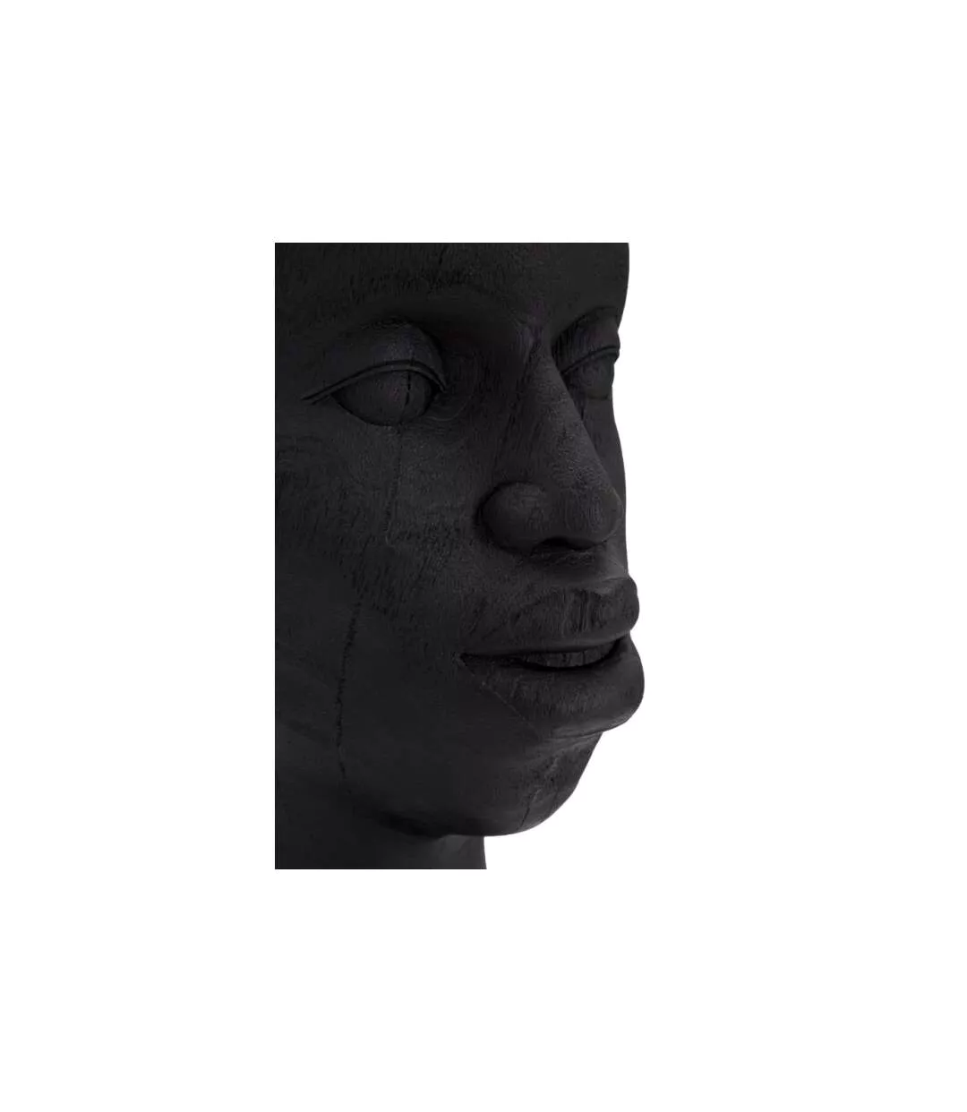Statue Tête Homme Couvre-Chef Massai 56cm Noir-5