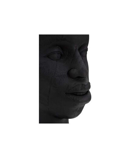 Statue Tête Homme Couvre-Chef Massai 56cm Noir