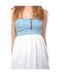 Tunique bustier femme 100% polyester blanc Top bustier