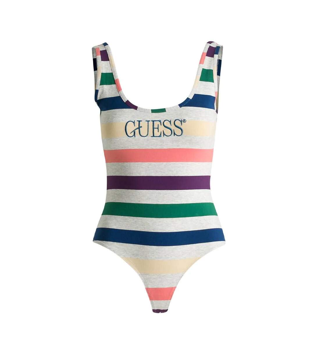 Body gris femme guess guess logo striped-1