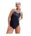 Maillot De Bain 1 Pièce Motif/style Logo Medley Medalist Femme Bleu Marine Imprimé Speedo-4