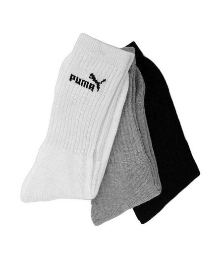 Lot De 3  Chaussettes Adulte Blanc Gris Noir Puma