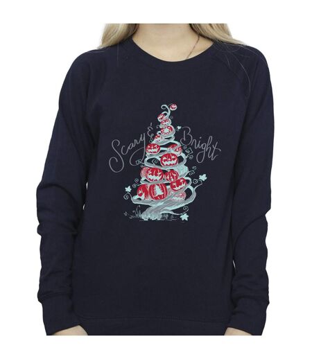 Disney Sweat Womens/Ladies The Nightmare Before Christmas Scary & Bright Sweatshirt (Bleu marine) - UTBI32002