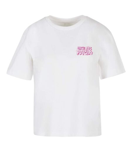 Womens/ladies Cute But Psycho T-shirt Blanc Miss Tee