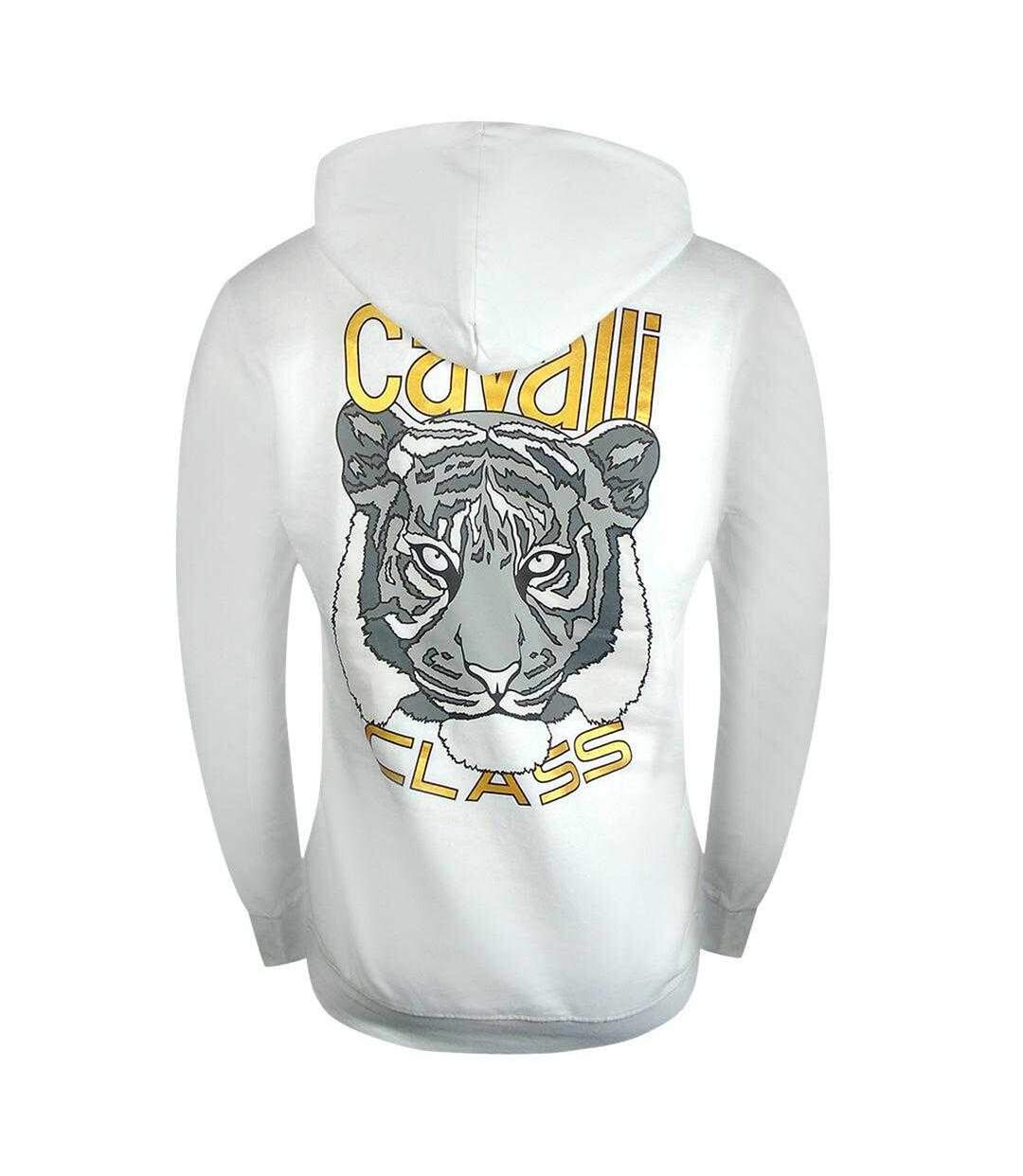 Mens Bold Tiger Hoodie Off White Cavalli Class-2