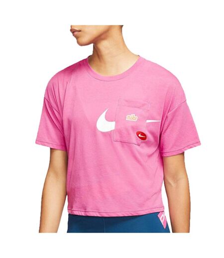 T-shirt rose femme nike icnclsh - l