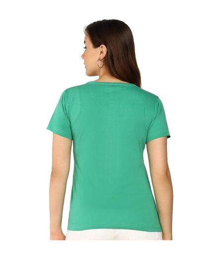 Womens/ladies Basic T-shirt Grass Green Build Your Brand