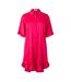 Womens/ladies Button Detail T-shirt Dress Hot Pink Print Ax-2