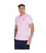 Mens Stripe Birdseye Pique Short-sleeved Polo Shirt Pink Raging Bull-1
