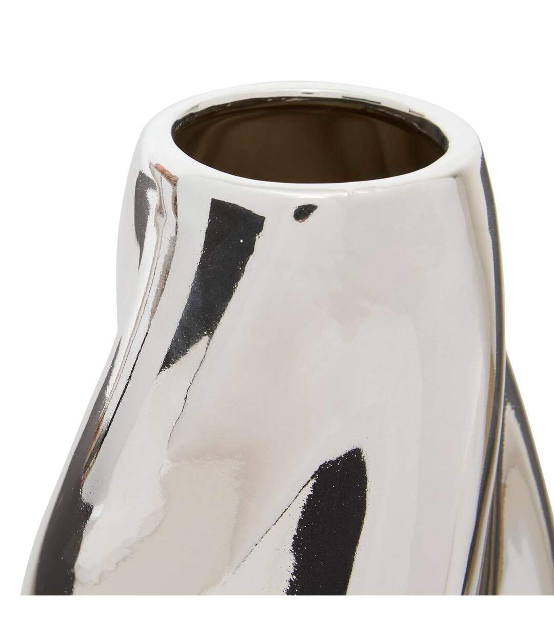 Vase Design Torsadé en Dolomite Sky 28cm Argent-2