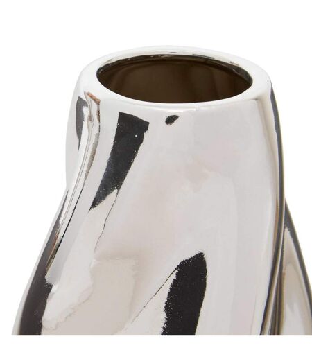 Vase Design Torsadé en Dolomite Sky 28cm Argent
