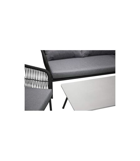 Salon de Jardin Lindos 134cm Noir & Gris