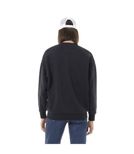 Sweat femme uni avec cold rond et patch Vondutch