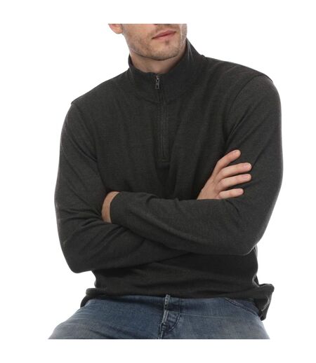 Mens bits textured funnel neck sweater top navy Ted Baker