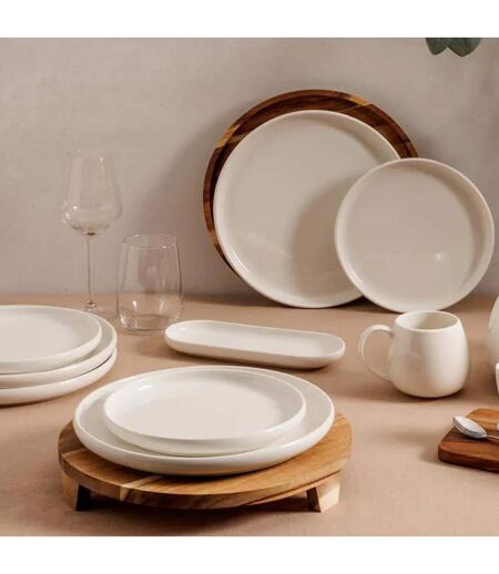 Lot de 6 Assiettes Plates Nora 27cm Blanc