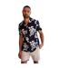 Chemise Manches Courtes Motif/style Floral Homme Noir Threadbare-1