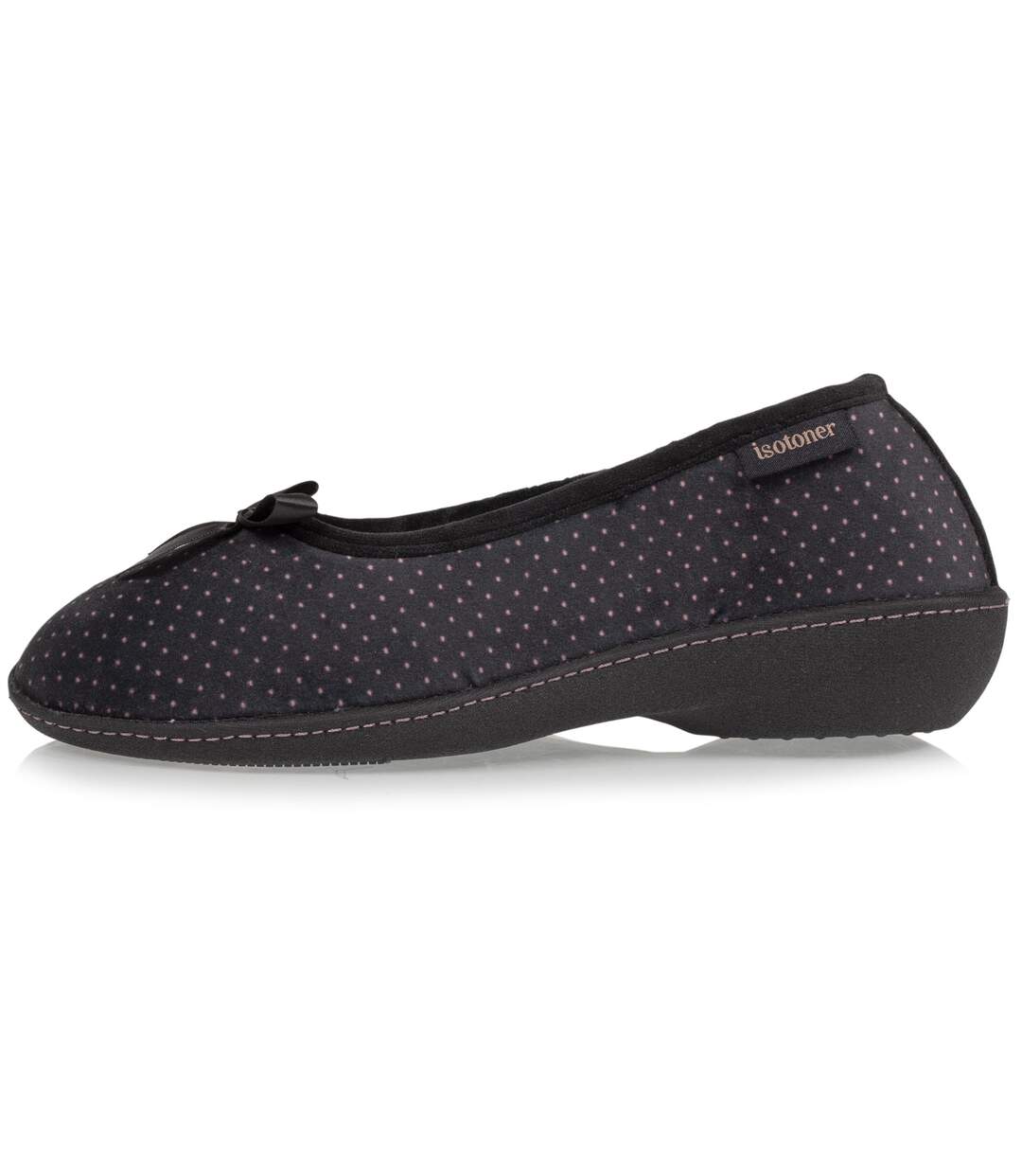 Isotoner Chaussons Ballerines femme ultra doux, ultra confort talon de 3,8 cm-3