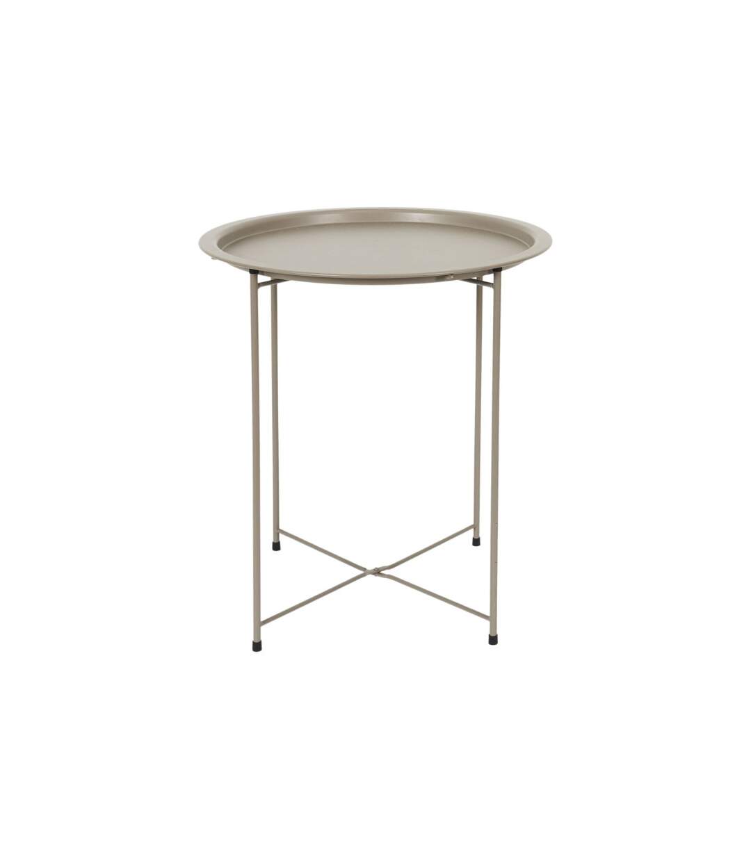 Table d'Appoint en Métal Sienna 50cm Beige-2